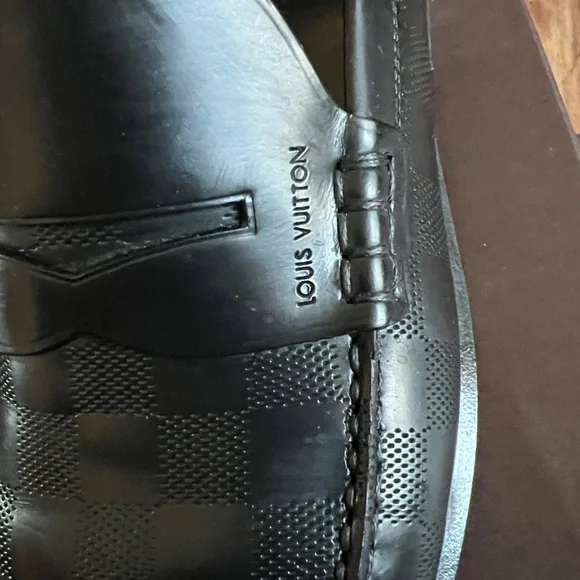 Louis Vuitton Black Checkered Loafers